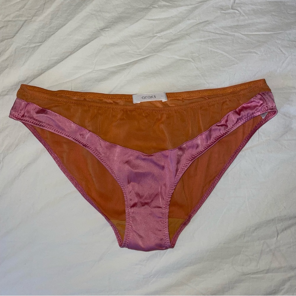 Araks underwear new without tags medium small pink orange silk cotton minimal